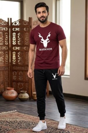 2 Pcs Men's Markhor Printed Tracksuit
