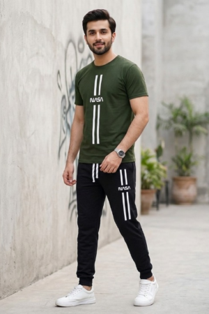 2 Pcs Men's Cotton Jersey Printed Tracksuit