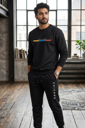 2 Pcs Men's Polyester Printed Tracksuit