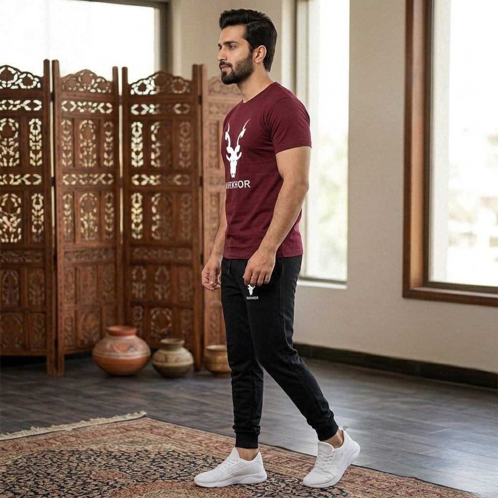 2 Pcs Men's Markhor Printed Tracksuit - Image 2