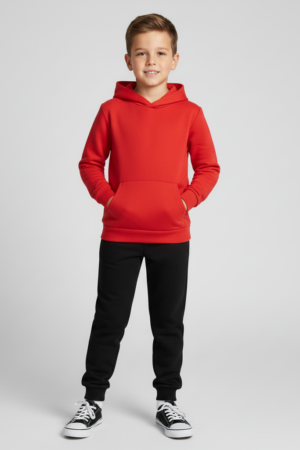 Kids/Boys Winter Trouser & Hoodie Tracksuit [Red]
