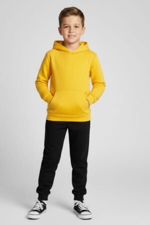 Kids/Boys Winter Trouser & Hoodie Tracksuit [Yellow]