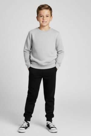 Kids/Boys Winter Trouser & Sweatshirt Tracksuit [Light Grey]